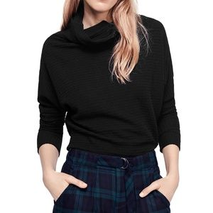 Free People Kitty Thermal Turtleneck Sweater Black